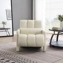 Modern Upholstered Accent Chair, Comfortable Linen Fabric With A Pillow For Living Room