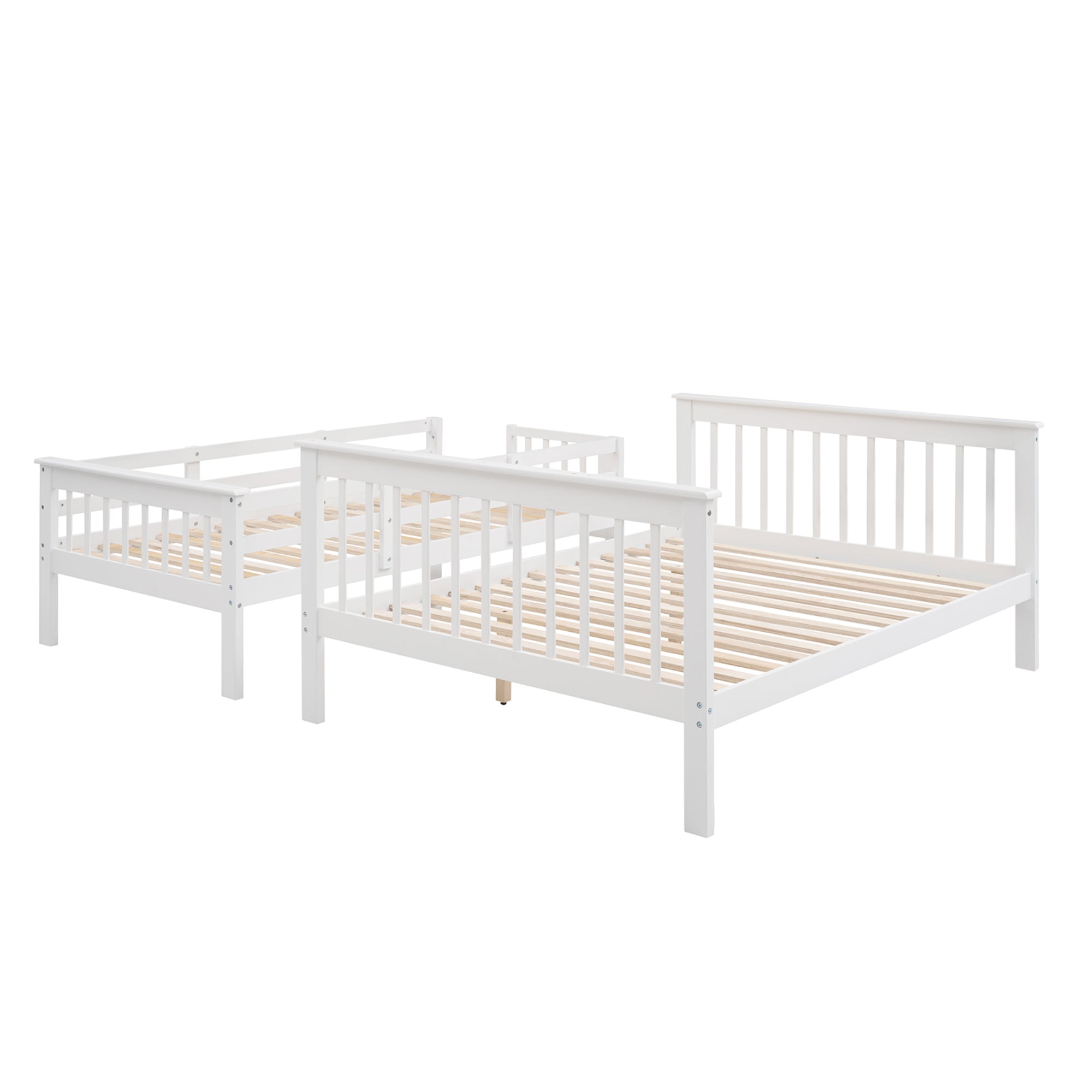 Stairway Twin-Over-Full Bunk Bed with Storage and Guard Rail for Bedroom, White color(OLD SKU :LP000019AAK) - Atlantic Fine Furniture Melbourne FL