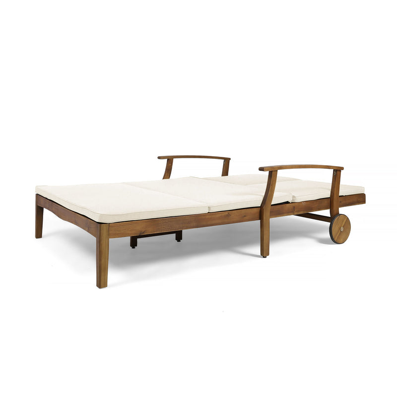 Etherealize - Outdoor Adjustable Double Chaise Lounge With Water Resistant Cushions