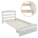 Platform Bed Frame With Storage Drawer And Wood Slat Support No Box Spring Needed