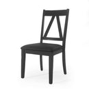 Farmhouse Style Dining Chair With Upholstered Seating - Black