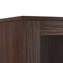 Modern Style Tall Display Cabinet With LED Lighting, Tempered Glass Door, 2 Drawers