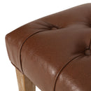 Sophisticated Dining Chair Set With Button Tufting - Light Brown / Weathered Wood