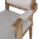 French Country Style Upholstered Dining Chair With Square Backrest