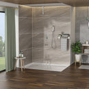 Modern Shower System With Waterfall Tub Spout, 12" Ceiling Mount Square Shower