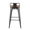 Oregon - Industrial Low Back Barstool (Set of 2) - Black
