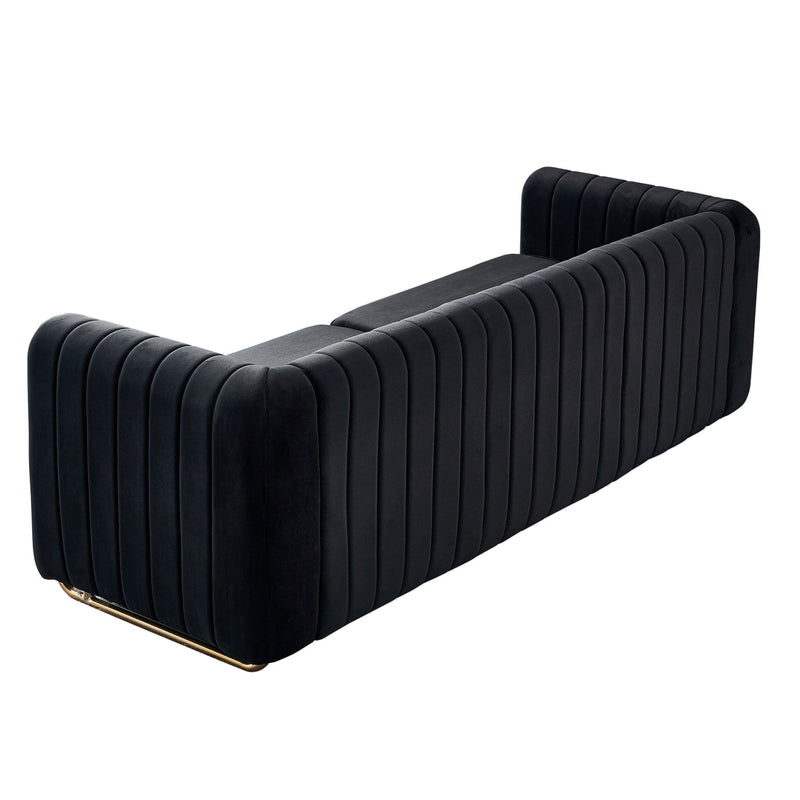 Contemporary Velvet Sofa Couch For Living Room