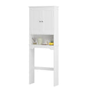 Over The Toilet Storage Cabinet, Bathroom Space Saver With Adjustable Shelf - White