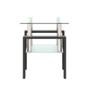 Modern Tempered Glass Tea Table, End Square Table For Living Room
