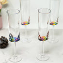 Halo - Oval Unbreakable Plastic Champagne Flutes Acrylic Wedding Glasses, 4Oz Capacity (Set of 4) - Clear