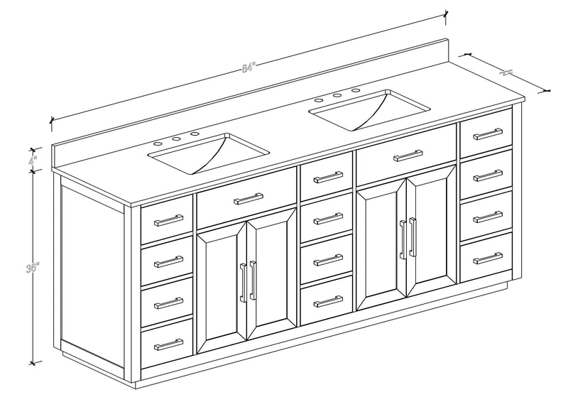 Bathroom Vanity With Double Sink, Freestanding Modern Bathroom Vanity With Soft - Close Cabinet And 3 Drawers, Solid Wood Bathroom Storage Cabinet With Quartz Countertop