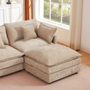 Contemporary Modular Sectional Sofa Set With Movable Ottoman