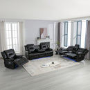 Home Theater Recliner Set Manual Recliner Chair With A LED Light Strip Two Built-In Cup Holders For Living Room