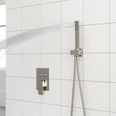 Dual Shower Head System With Square Rain Shower And Rough In Valve
