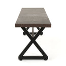 Modern Aluminum Outdoor Dining Bench With X Base