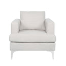 Upholstered Fabric Club Chair With Iron Legs - Beige