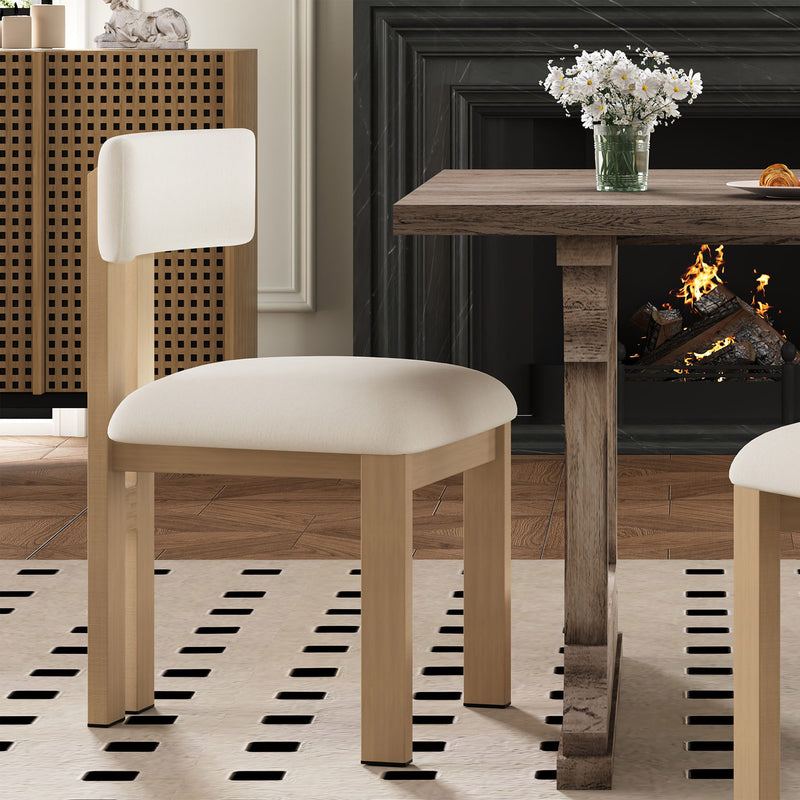 Modern 7 Piece Dining Set With Upholstered Armless Chairs And Dining Table