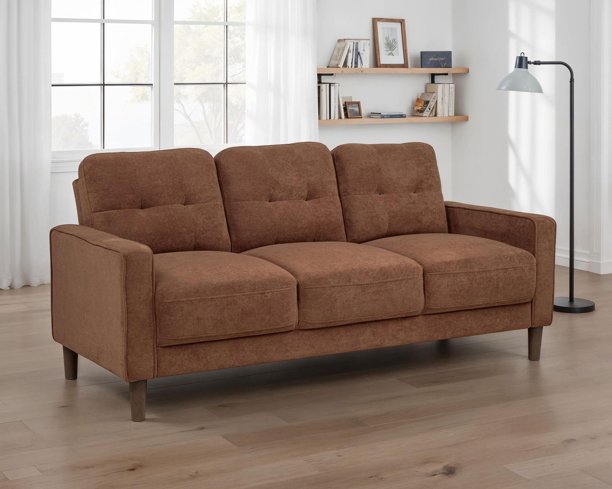 Bowen II Fabric Upholstered Track Arm Sofa Rust