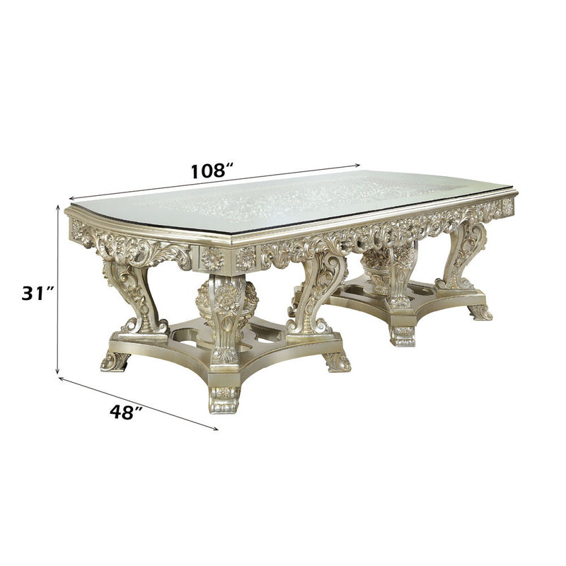 Sorina - Dining Table - Antique Gold Finish - Atlantic Fine Furniture Inc