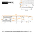 Rattan TV Stand With 3 Cabinets & 2 Drawers, Rattan-Inspired Media Console Table For Tvs Up To 80'', LED Light Entertainment Center, TV Cabinet For Living Room - Black