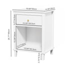 Nightstand & 1 Drawer And 1 Shelf - White