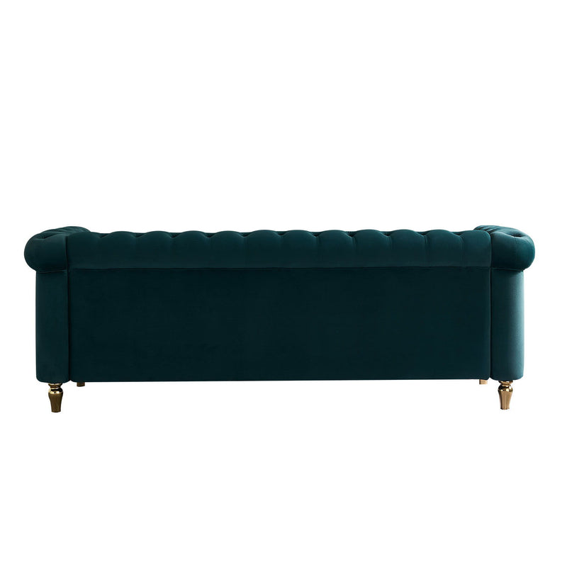 Chesterfield - Velvet Sofa 84.65" For Living Room