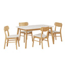 5 Piece Dining Set With Table And Upholstered Chairs