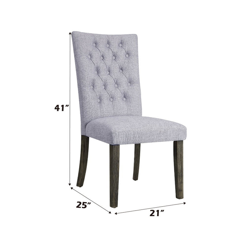 Merel - Side Chair (Set of 2) - Gray Linen & Gray Oak