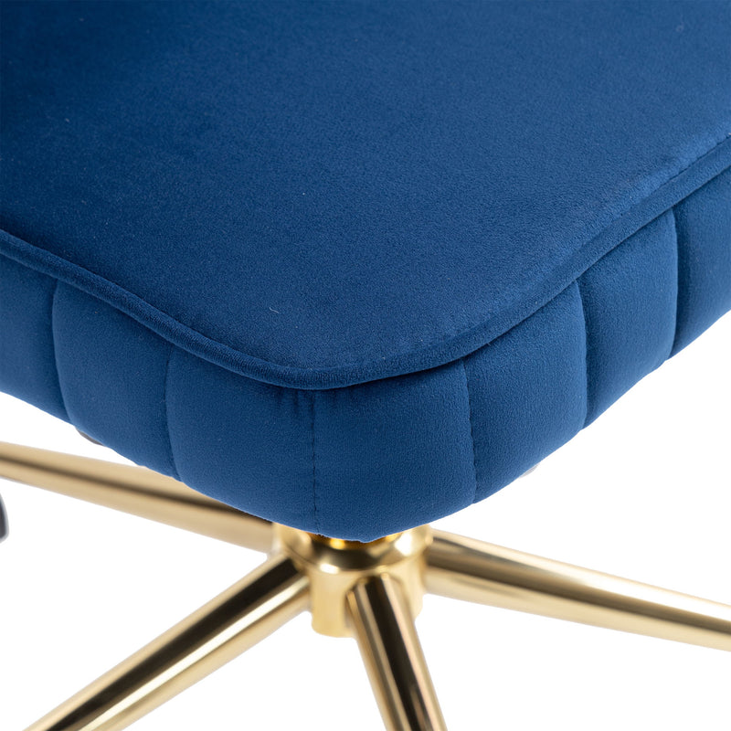 Modern Velvet Home Office Desk Chair With Adjustable Height And Swivel Wheels