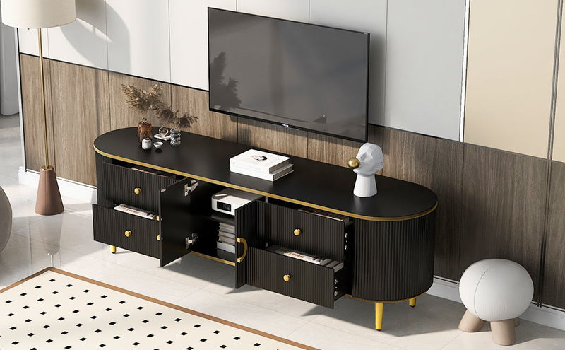 Modern TV Stand With 4 Drawers And 1 Cabinet