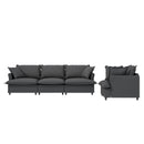 Living Room Set Modular Sectional Couch, Upholstered Sofa & Armchair & Movable Ottoman