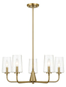 Dazzle - 5 Lights Chandelier With Clear Seeded Satin - Antique Brass / Clear / Gold