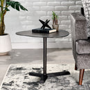 Industrial Style Elliptical Side Table With Aluminum Frame - Bronze
