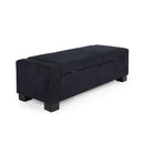 Textured Fabric Ottoman Bench With Hinged Lid