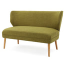 Elegant Classic Upholstered Loveseat With Curved Backrest
