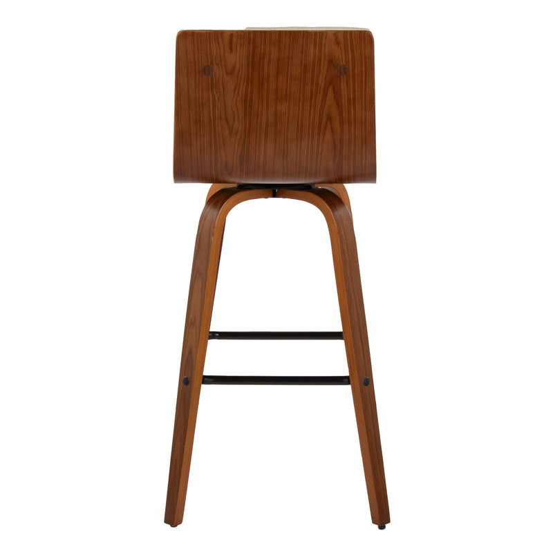 Vasari - Mid Century Modern Fixed Height Barstool With Swivel With Square Footrest (Set of 2)