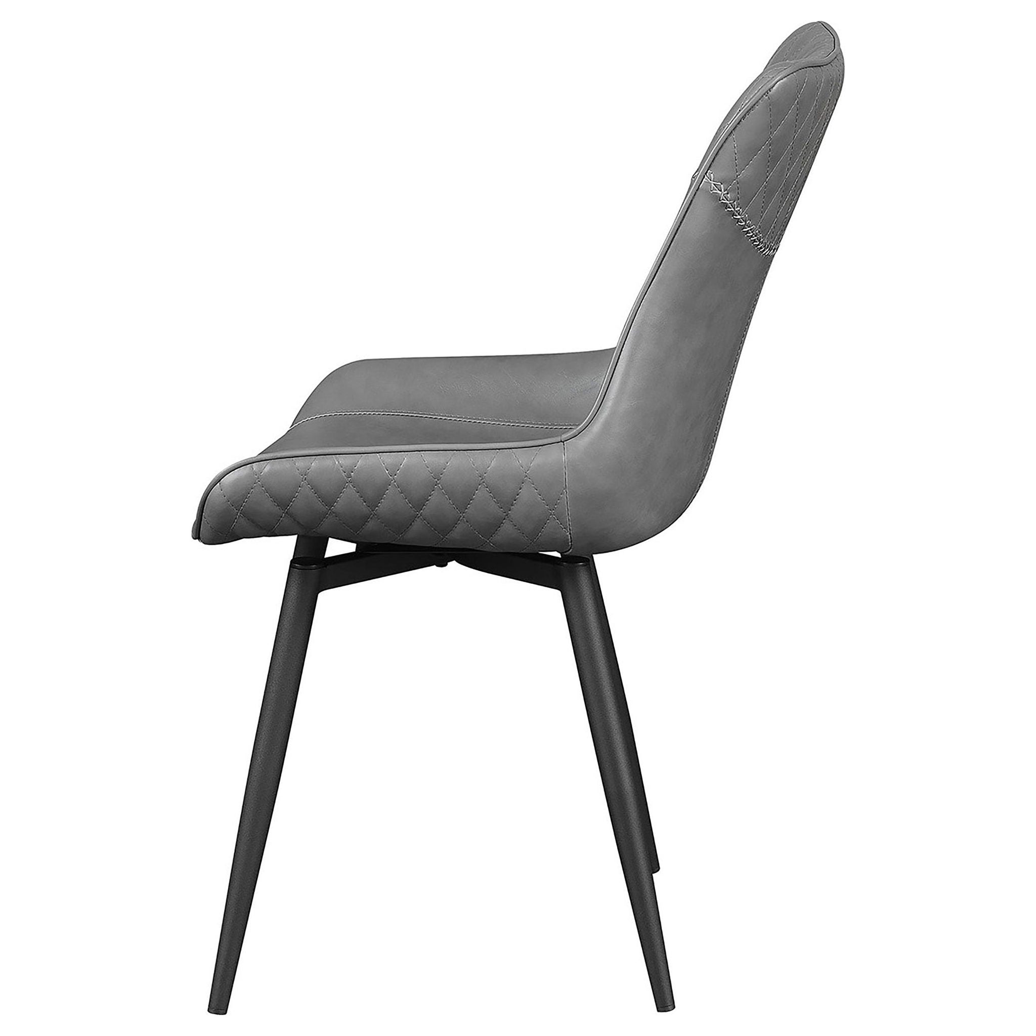 Brassie Upholstered Swivel Dining Side Chair Grey (Set of 2) - Atlantic Fine Furniture Melbourne FL
