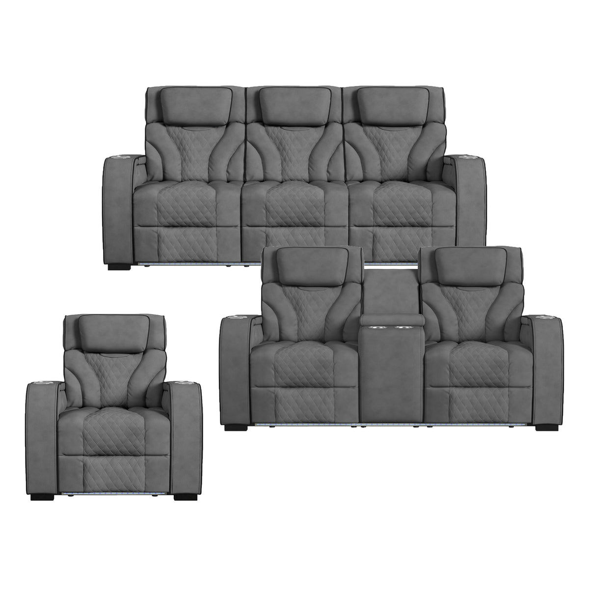 Blitz Living Room Set in Dark Gray by Elements International, view 4
