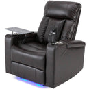Power Recliner With Storage Arms, Cupholders, Swivel Tray Table And Cell Phone Stand - Brown