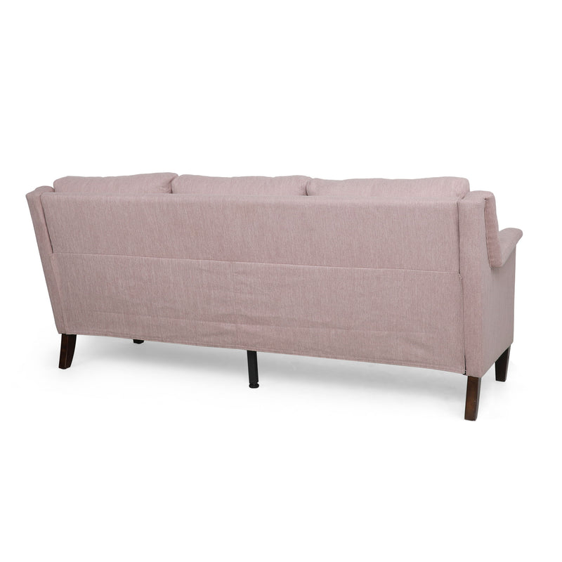 Comfy 3 Seat Sofa With Wooden Legs, For Living Room And Study - Light Pink