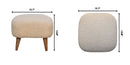 Boucle Square Footstool - Cream