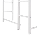Twin Metal Loft Bed with 2 Shelves and one Desk ,WHITE(Old SKU: MF281206AAK)