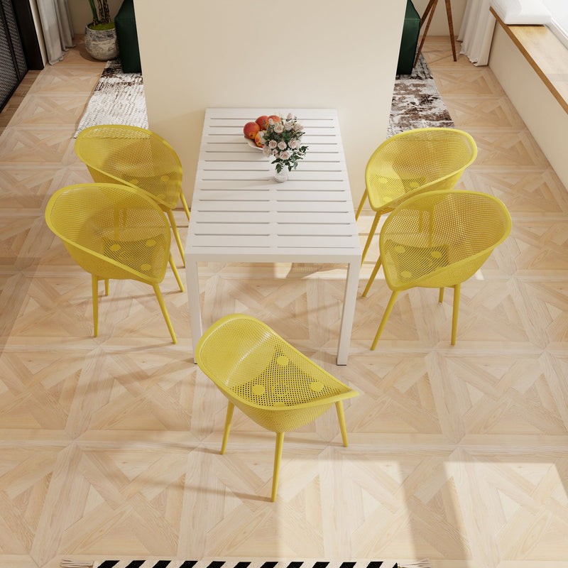 2 Piece Durable Single Chair With Mesh Hollow Out Design