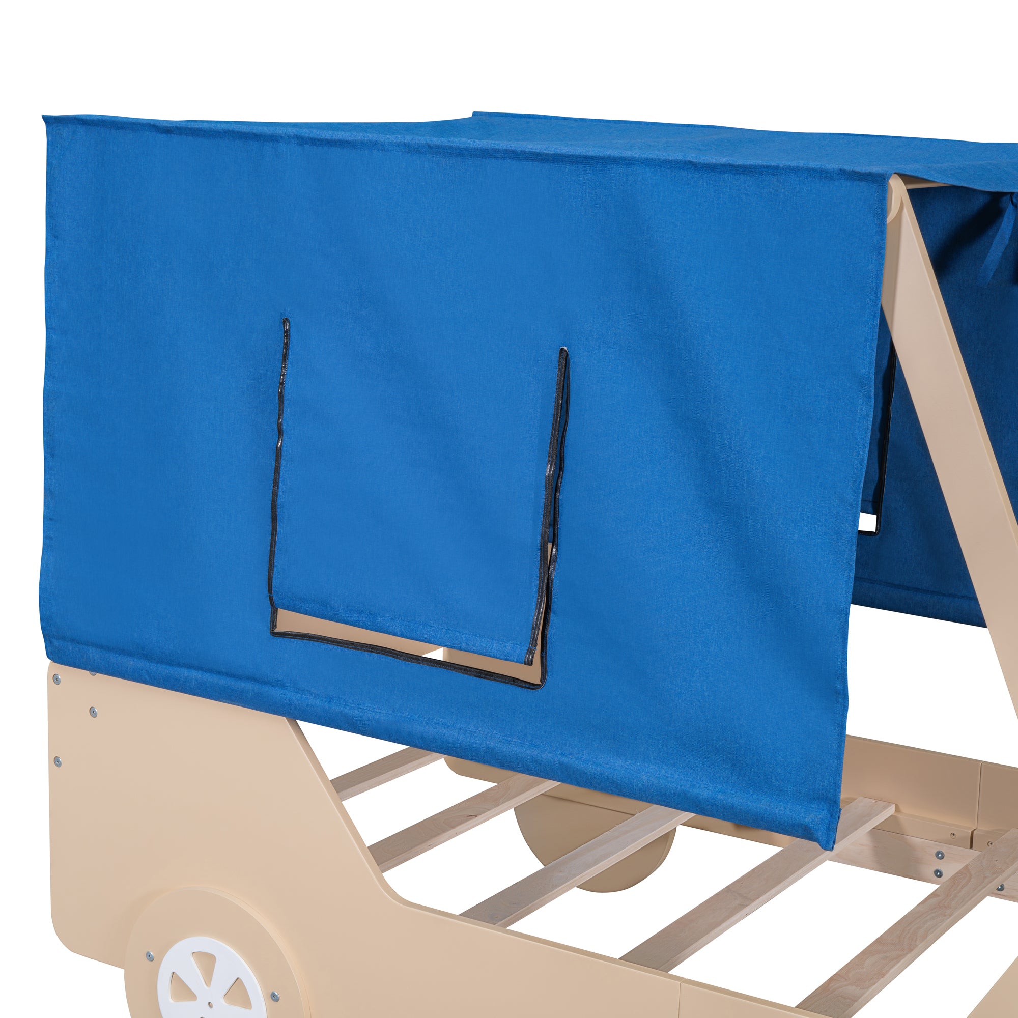 Twin Size Car Shaped Bed with Tents,Natural - Atlantic Fine Furniture Melbourne FL