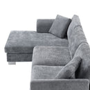 Modern Cloud Sectional Sofa L Shaped Luxury Couch Set With 2 Free Pillows 4 Seat With Oversized Chaise