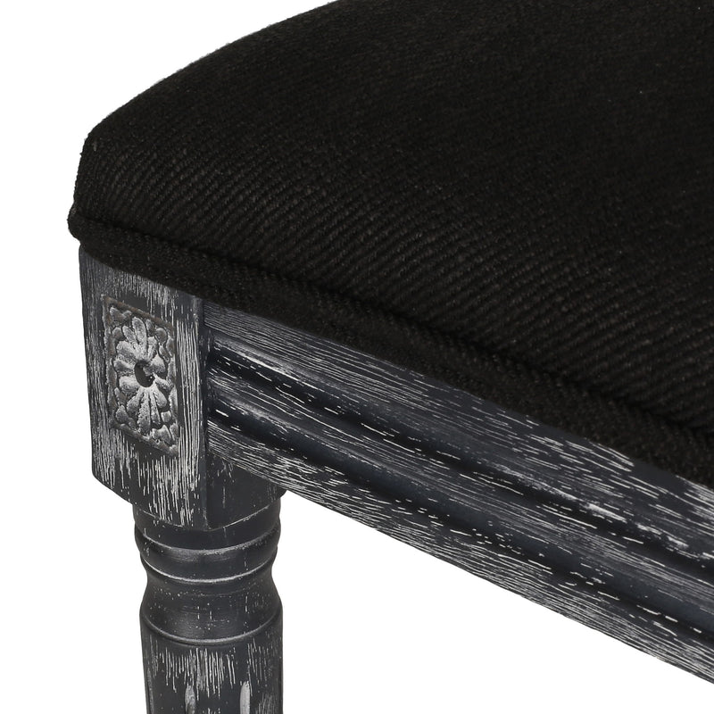 French Country Style Dining Chair With Upholstered Seating And Fluted Legs