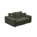 Plush Corduroy 4 Seat Sofa, Modern Comfy Upholstered Sofa Cloud Couch, Deep Seat Couches With Soft Pillows