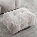 Modern Indoor Fluffy Bean Bag Chair With Memory Foam And Ottoman, Super Soft