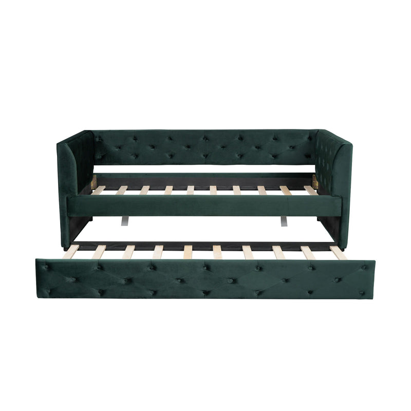 Upholstered Tufted Daybed With Trundle