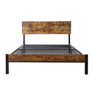 Modern Twin Size Metal Bed Frame Sturdy System Metal & Wood - Black